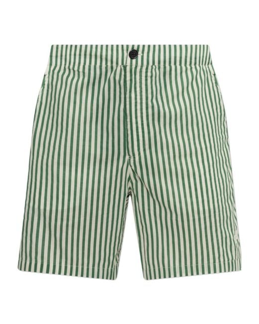 AllSaints Green Striped Shorts for men