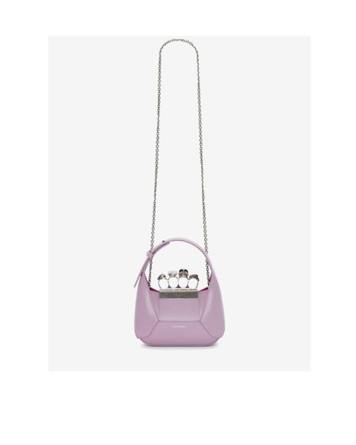 McQueen Purple Jewelled Mini Shoulder Bag