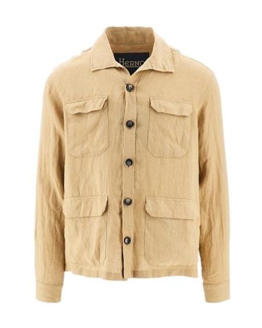 Herno Natural Field Button-Up Overshirt for men