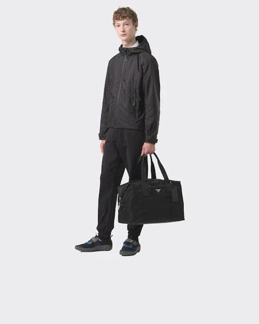 Prada Black Logo Triangle Zipped Travel Bag for men
