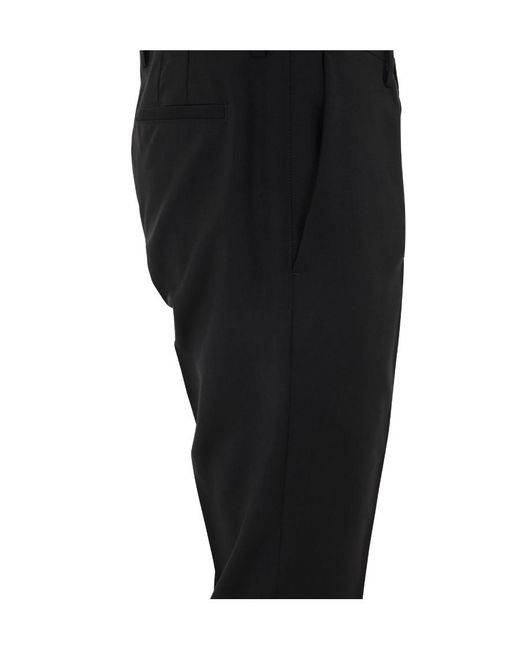 Paul Smith Black Mid-Rise Tapered-Leg Trousers for men