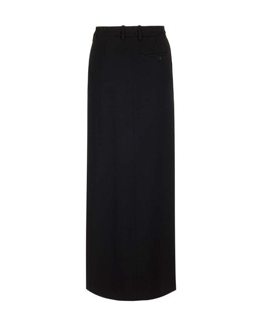 Balenciaga Black Side Slit Tailored Maxi Skirt
