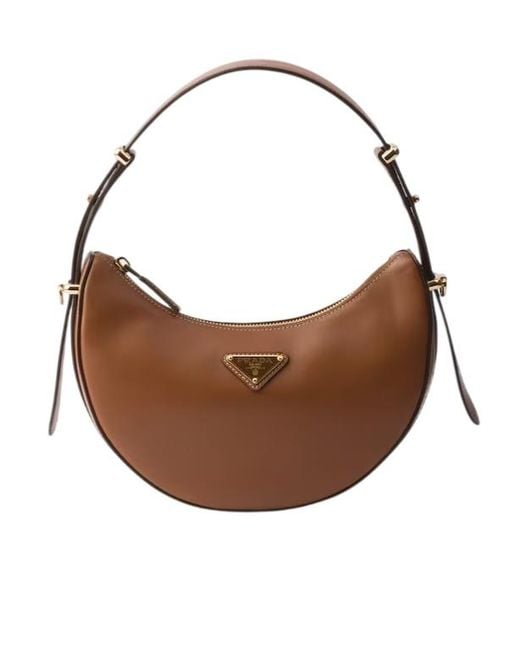 Prada Brown Arquè Zipped Mini Shoulder Bag