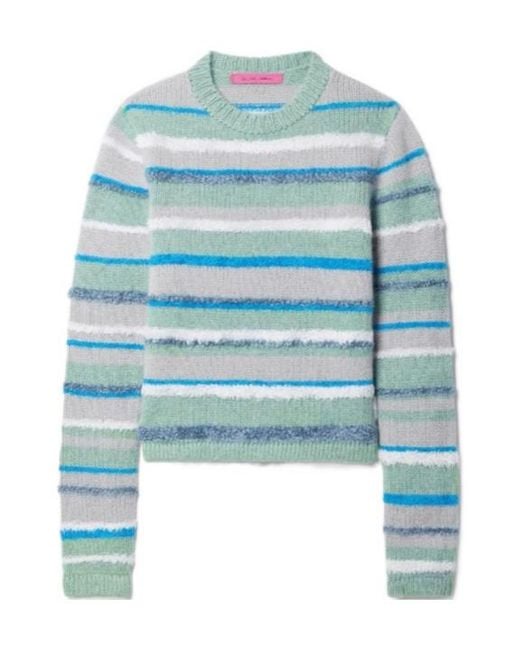 The Elder Statesman Blue Striped Cashmere Blend Sweater
