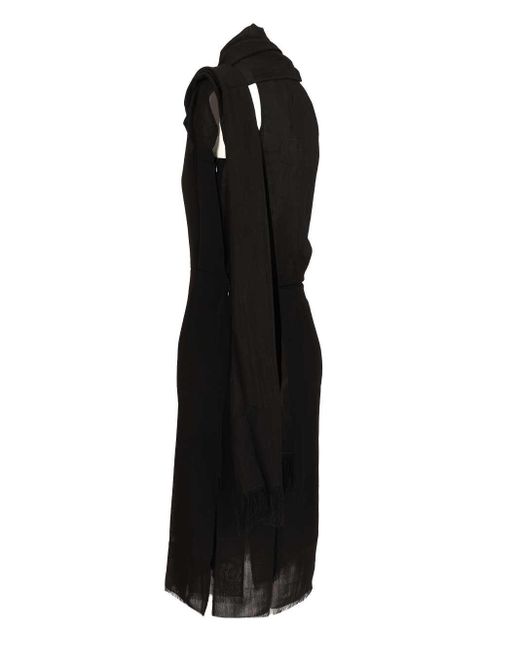 Totême Black Totême Fringed Scarf Dress