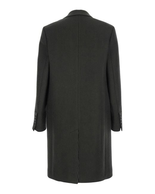 AMI Black Single-Breasted Coat for men