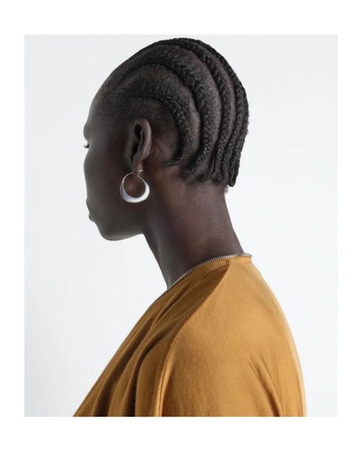 Lemaire White Hoops Drop Earrings