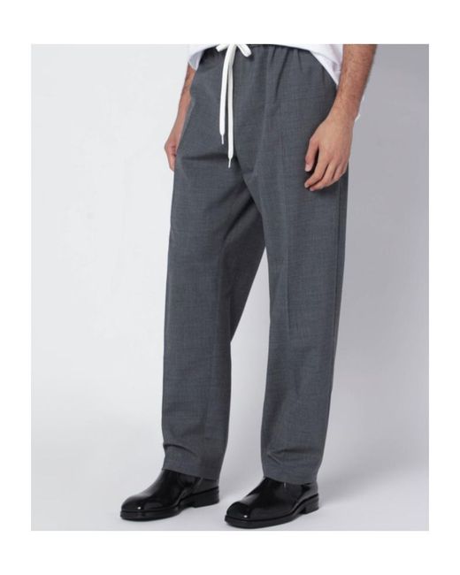 MM6 by Maison Margiela Blue Elasticated Waistband Drawstring Trousers for men