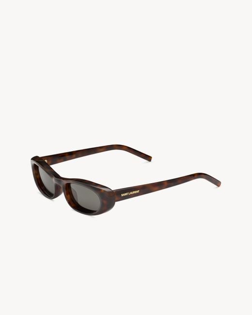 Saint Laurent White Eyewear Oval Frame Sunglasses