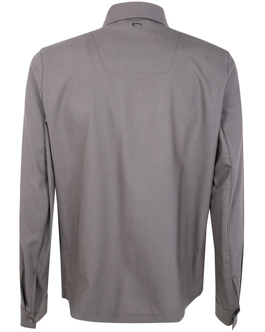 Herno Gray Button-Fastening Shirt Jacket for men