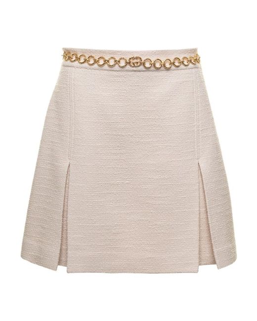 Gucci Natural A-Line Bouclé Miniskirt
