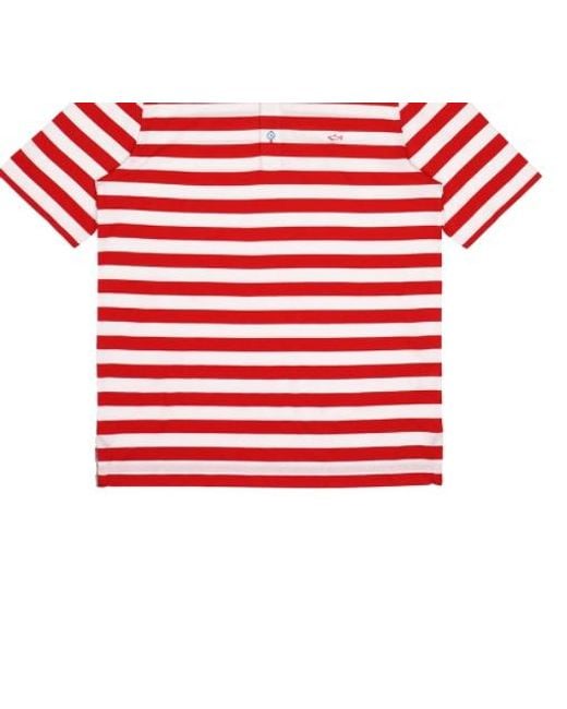 Paul & Shark Red Striped Short-Sleeved Polo Shirt for men