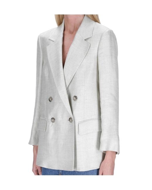 Peserico White Double-Breasted Blazer