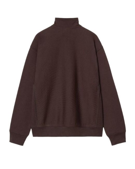 Carhartt Brown Half Zip American Script Sweatshirt for men