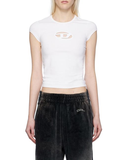 DIESEL White T-Angie Cut-Out T-Shirt