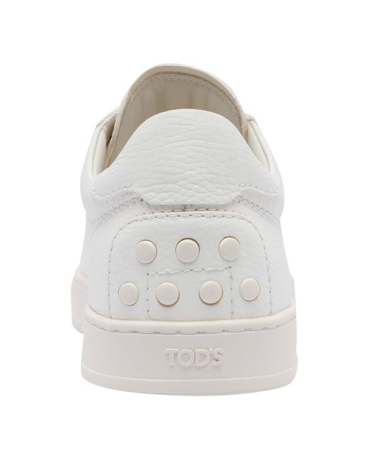 Tod's White Allacciata Cassetta Lace-Up Sneakers for men