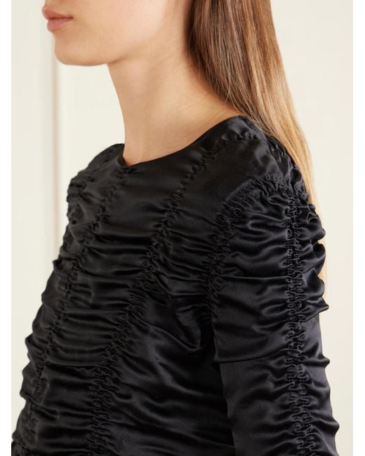 Khaite Black Rory's Pleated Top