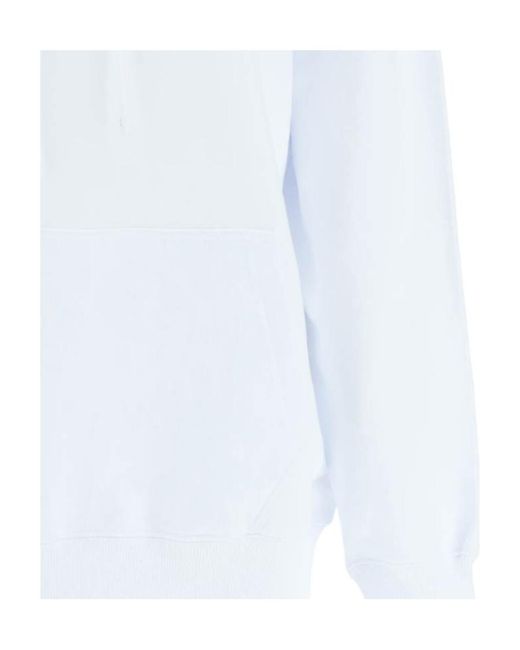 MSGM White Embellished Drawstring Hoodie