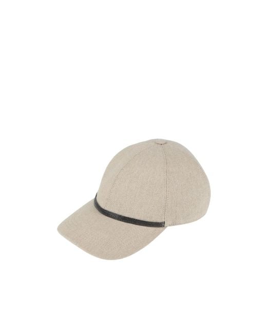 Brunello Cucinelli White Solid Colour Hats