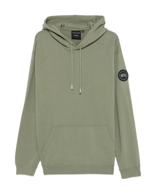 Canada Goose Green Logo-Patch Hoodie for men