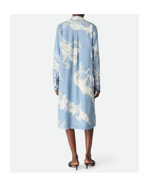 Bottega Veneta Blue Italian Postcard Silk Dress