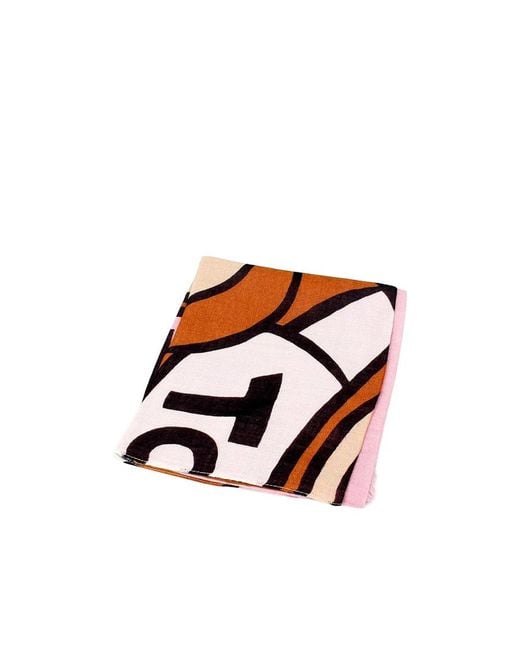 Moschino Pink Teddy Bear Logo Pattern Scarf