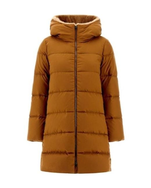 Herno Brown Quilted Zipped Jacket