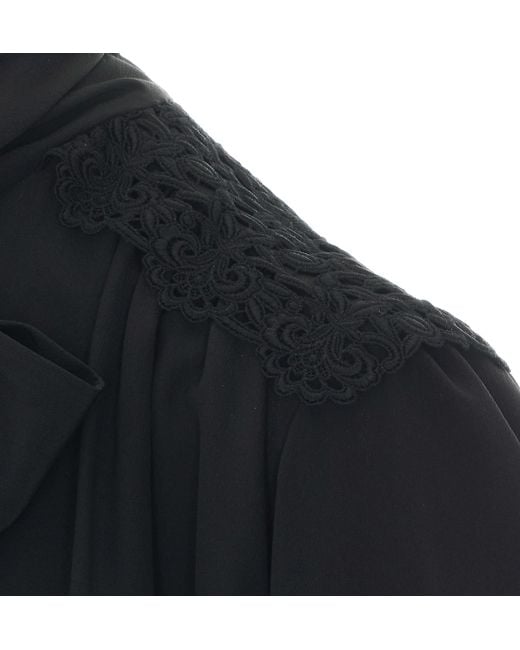 Chloé Blue Chloé Bow Detail Long-Sleeved Top