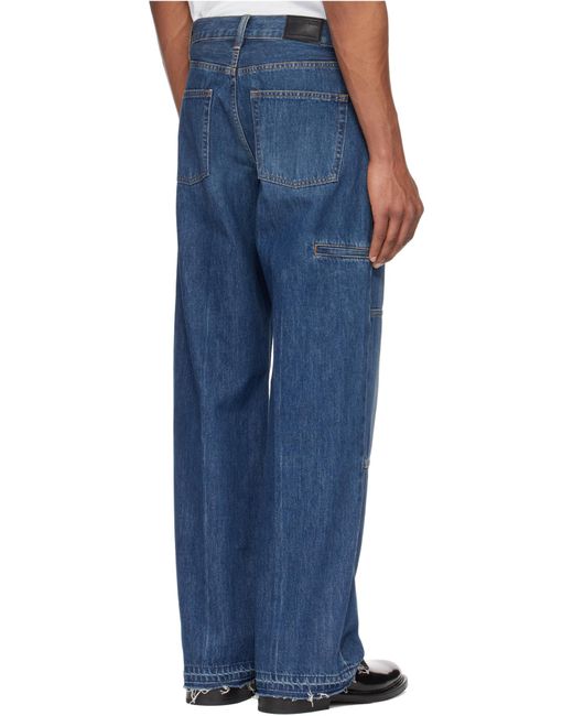 Helmut Lang Blue Vintage Effect Jeans for men