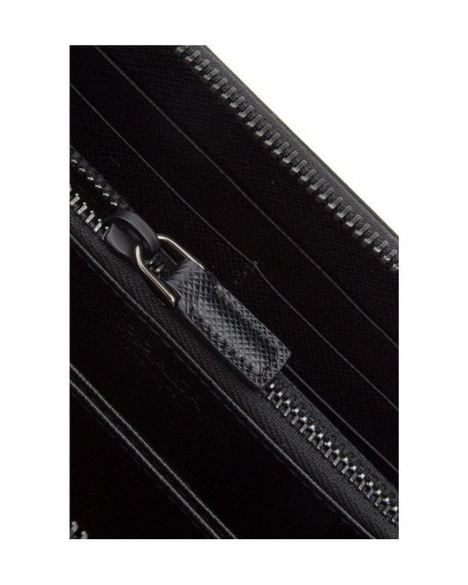 Prada Black Saffiano Zipped Wallet for men