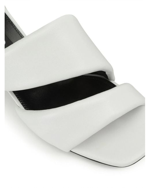 Sergio Rossi White Spongy 45Mm Leather Sandals