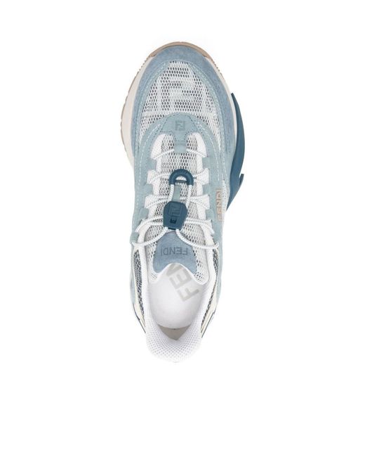 Fendi Blue Flow Low-Top Sneakers
