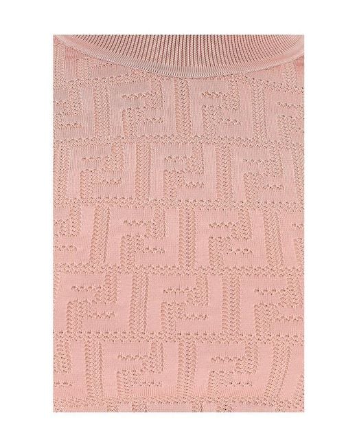 Fendi Pink Ff Pattern Pullover