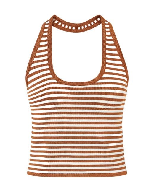 Calle Del Mar Multicolor Halterneck Striped Knitted Top