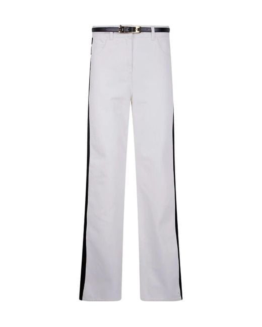 Elisabetta Franchi Gray Side-Stripe Jeans