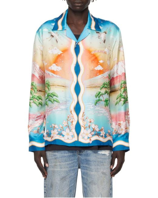 Casablanca Blue Casual Shirts for men