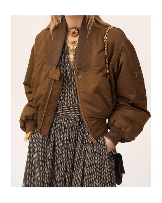 Chloé Brown Chloé Zip-Up Bomber Jacket
