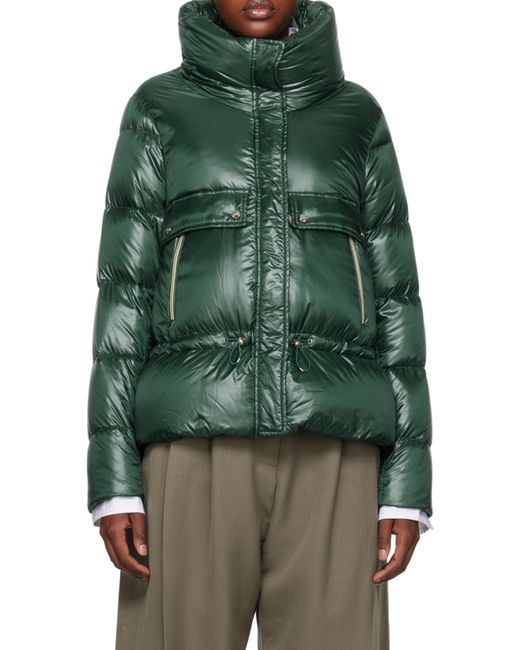 Herno Green Peplum Puffer Jacket