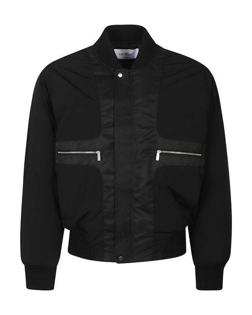 Off-White c/o Virgil Abloh Black Zip-Detailed Bomber Jacket for men