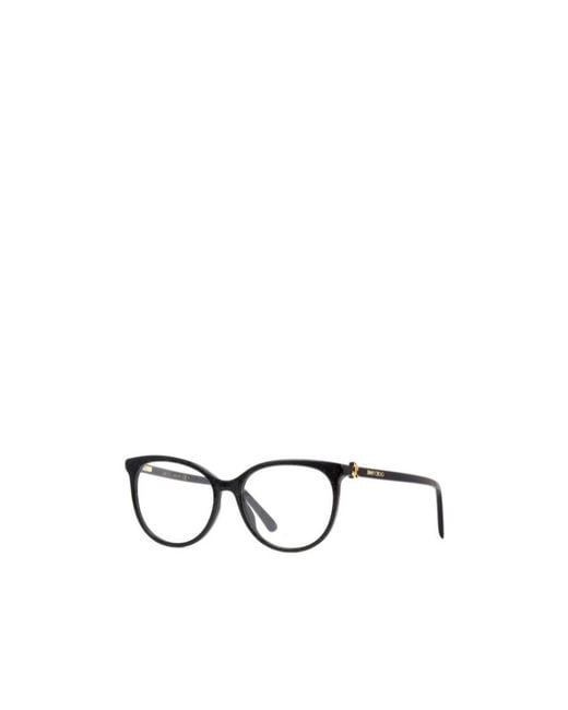 Jimmy Choo Metallic Eyewear Round Frame Glasses