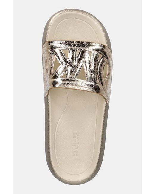 Michael Kors White Round Toe Flat Slippers