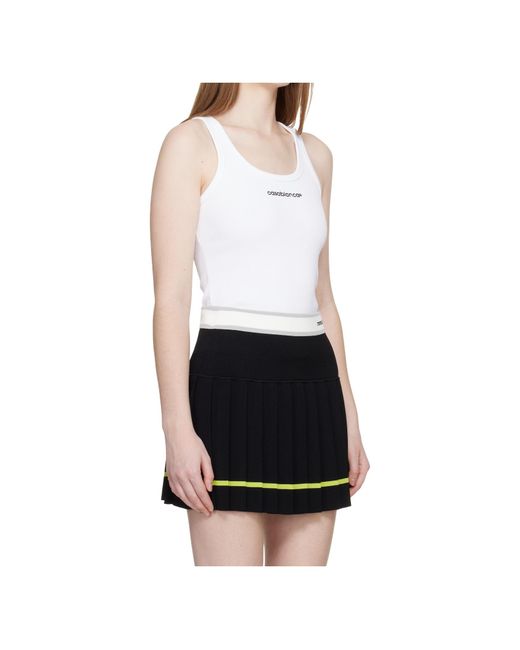 Casablanca White Ribbed Knit Vest