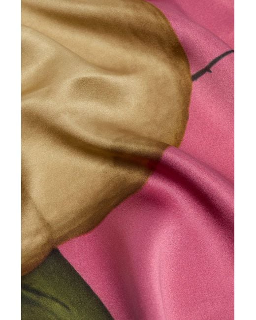Acne Pink Square Silk Scarf