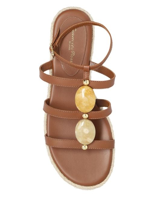 Gianvito Rossi Brown Round-Toe Buckle-Fastened Sandals