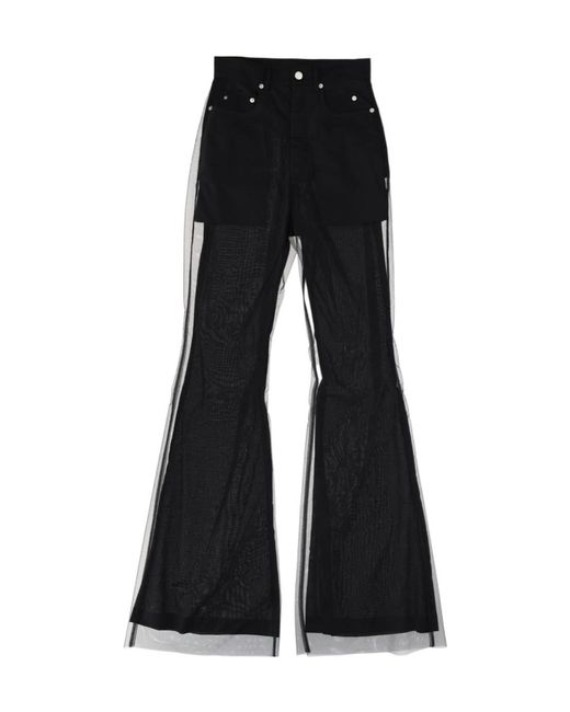 Rick Owens Black Bolan Flared Trousers