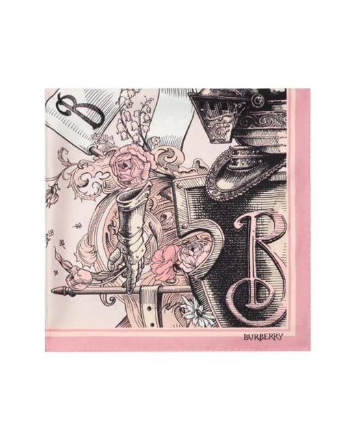 Burberry Pink Etched Knight Scarf