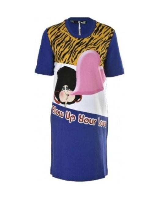 Moschino Blue A Printed Dress