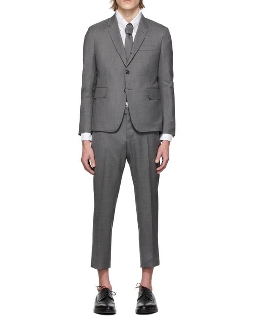 Thom Browne Gray Slim-Cut Single-Breasted Suit for men