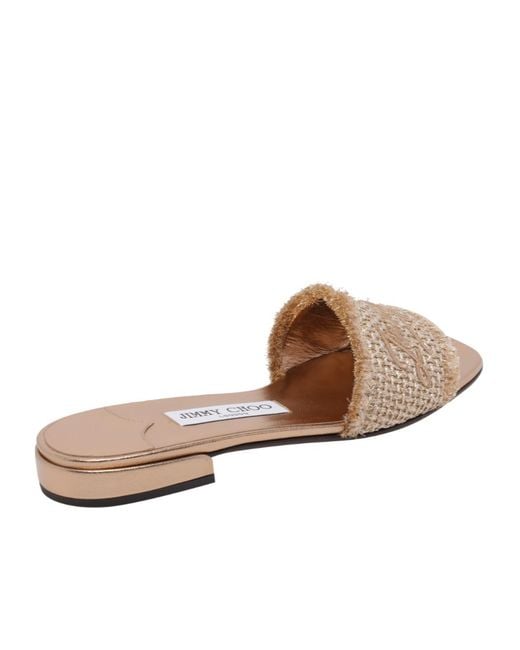Jimmy Choo White Joa Flat Sandals