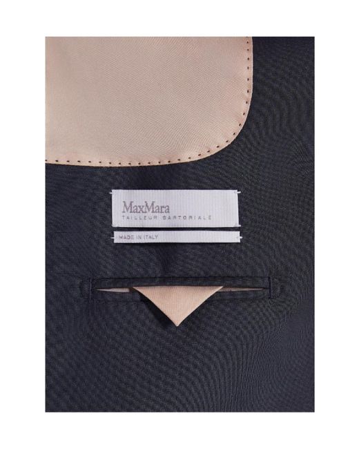 Max Mara Blue Single-Breasted Long-Sleeved Blazer